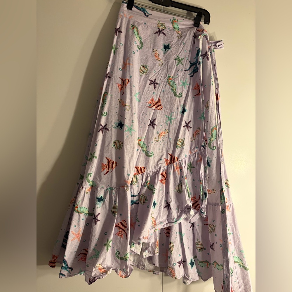 Hill house Lavender Seashell Print Wrap Skirt